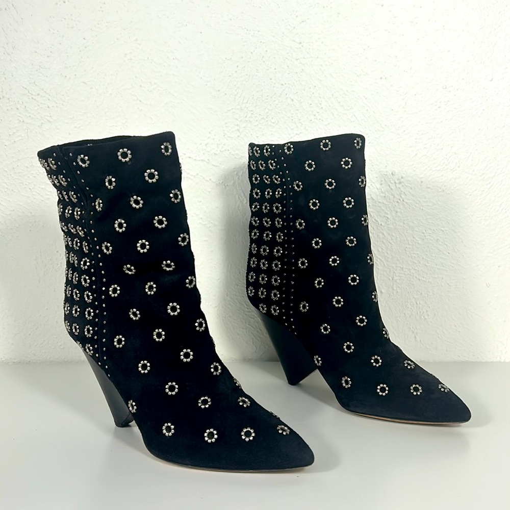 Isabel Marant Lakky Studded black suede booties 38 - Picture 6 of 11